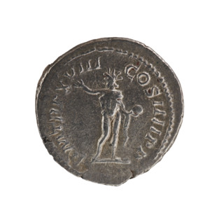 Denarius, Caracalla (reigned 198–217 CE). Obverse: ANTONINVSPIVSAVGGERM — radiate head of Caracalla