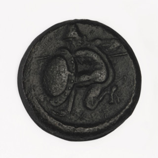 bronze coin, Chersonesos, Artemis on a quadriga (iconographic), warriors, kneeling warrior