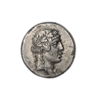 didrachma, Pantikapaion, wreaths, grapes, head of Dionysus (iconographic), monograms, Black Sea