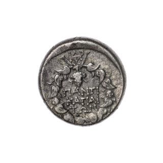 didrachma, Pantikapaion, wreaths, grapes, head of Dionysus (iconographic), monograms, Black Sea