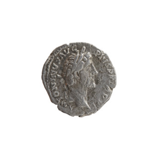 Denarius of Antoninus Pius (86–161; Roman emperor 138–161). Obverse: head of the emperor in a
