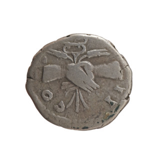 Denarius of Antoninus Pius (86–161; Roman Emperor 138–161). Obverse: Head of Antoninus Pius in a