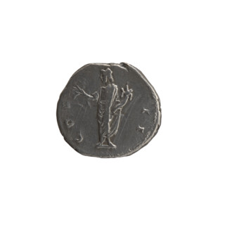 Denarius, ca. 145–147. Obverse: Head of young Marcus Aurelius without a cap to the right,