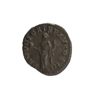 Denarius of Marcus Aurelius (121–180; Roman emperor 161–180). Obverse: Head of Marcus Aurelius with