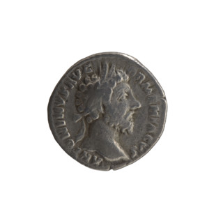 Denarius, Marcus Aurelius (121–180; Roman emperor 161–180), 163–164, Rome. Obverse: Head of Marcus
