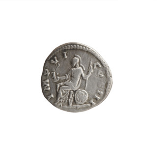 Denarius of Marcus Aurelius (121–180; Roman emperor 161–180), c. 171–172. Obverse: Head of Marcus