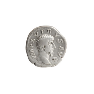 Denarius of Lucius Verus (130–169; Roman emperor 161–169). Obverse: Head of Lucius Verus uncovered
