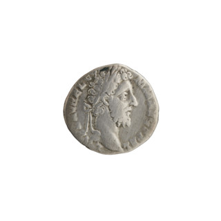 Denarius of Commodus (161–192), struck 192. Obverse: Head of Commodus in a laurel wreath facing