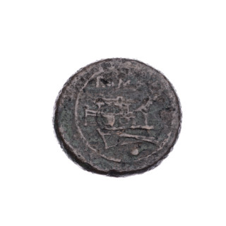 Obv. Head of Roma in an Attic helmet facing right; behind her the mark of value o. Pearl border.