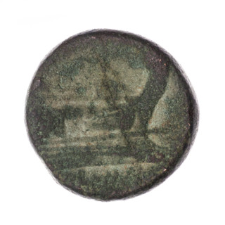 Obv. Head of Janus in laurel wreath; above value sign I. Continuous border. Rev. Ship's prow right;