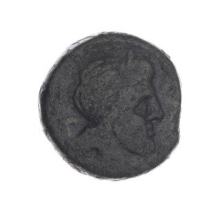 Obv. Head of Saturn in laurel wreath facing right; behind it value mark S. Rev. Ship's prow facing