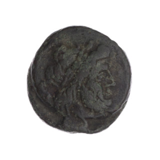 Semis; obverse: head of Saturn with laurel wreath facing right, value mark 'S' behind; reverse: