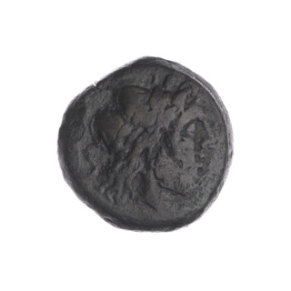 Obv. Head of Saturn in laurel wreath in right; behind it value mark S. Rev. Ship's prow in right;