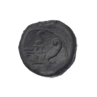semis; publisher; ship's prow (iconographic); head of Saturn (iconographic); Saturn (mythology);