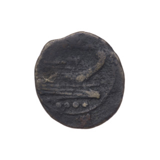 triens; ship's prow (iconographic); head of Minerva (iconographic); Minerva (mythological);