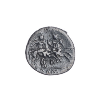Quinary, publisher; Dioscuri on horses; Roma (mythology); Dioscuri (mythology); helmets; head of