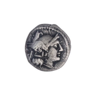 Quinary, publisher; Dioscuri on horses; Roma (mythology); Dioscuri (mythology); horses; letter Q