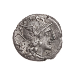 denarius, Antestius, C. (fl. 146 BC), publisher; Dioscuri on horses; Dioscuri (mythology); horses;