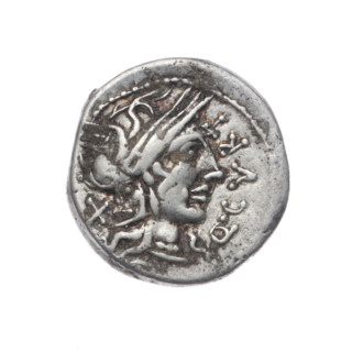 denarius, Curtius, Q. (fl. 116–115 BC), publisher; Silanus, M. (fl. 116–115 BC), publisher. Obv: