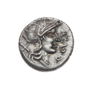 Subaeratus denarius, Curtius, Q. (fl. 116–115 BC), publisher; Silanus, M. (fl. 116–115 BC),