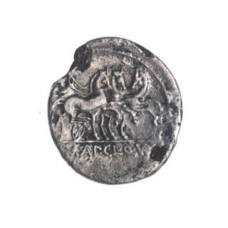 Denarius subaeratus; issuers/publishers: Manlius Mancinus, T. (fl. 111–110 BC), Claudius Pulcher,