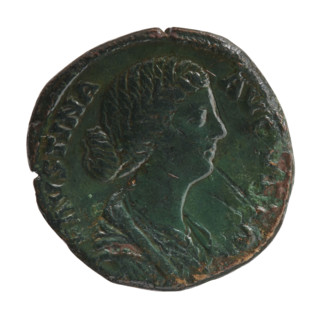 Sestertius, Faustina the Younger (ca. 130–176; Roman empress 161–176); issuer: Marcus Aurelius