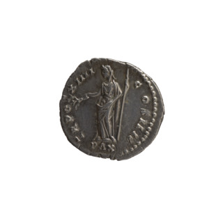 Denarius, Antoninus Pius (86–161; Roman emperor 138–161), obverse: head of the emperor in a laurel