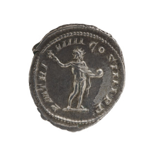 Antoninian of Caracalla (reign 198–217; emperor 188–217), c. 216. Obverse: Bust of Caracalla right,