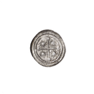 Denarius of Boleslaw III Krzywousty (prince of Poland; ca. 1125–1138). Obverse: in a beaded border,