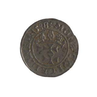 Szelag (coin), Gdansk, 1538. Obverse: Eagle of Royal Prussia; rim inscription between pearl