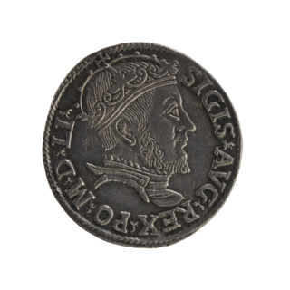 Lithuanian trojak, Sigismund II Augustus (King of Poland; 1544–1572). Jagiellonian-era silver coin