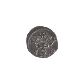 Gdansk denarius, Sigismund II Augustus (King of Poland; 1544–1572). Obverse: eagle of Royal Prussia