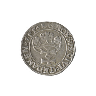 Gdansk grosz, Sigismund II Augustus (King of Poland; 1544–1572), good preservation, Jagiellonians