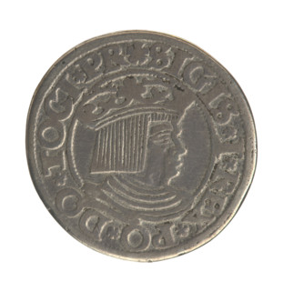 Gdansk grosz - piefort, Sigismund I the Old (King of Poland; 1506–1548). Polish coin, Jagiellon
