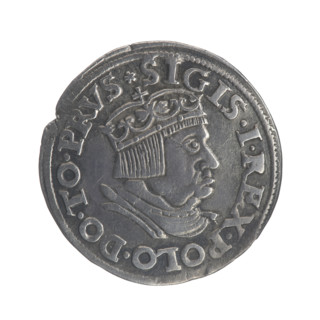 Gdansk trojak (grosz), 1536. Obverse: Crowned male bust in profile turned right, inscription around