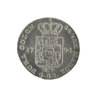 Gold crown, Stanislaw August Poniatowski (King of Poland; 1732–1798), 1794. Coin (Polish-Lithuanian
