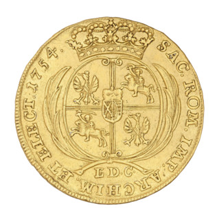 Crown double ducat, c.1754. Maker: Ernest Dietrich Croll (fl. 1753–1763). Issued under August III