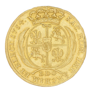 Crown double-ducat by Ernest Dietrich Croll (fl. 1753–1763) for August III the Saxon (King of
