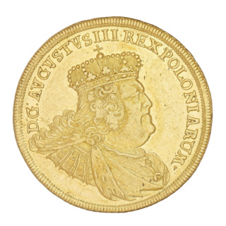 Double Augustor; maker: Croll, Ernest Dietrich (fl. 1753–1763); subject: August III SAS (King of