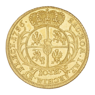 Double Augustor; maker: Croll, Ernest Dietrich (fl. 1753–1763). Subject: August III Sas (King of