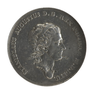 Trial crown thaler, Stanislaw August Poniatowski (King of Poland; 1764–1795). Engraver: Johann