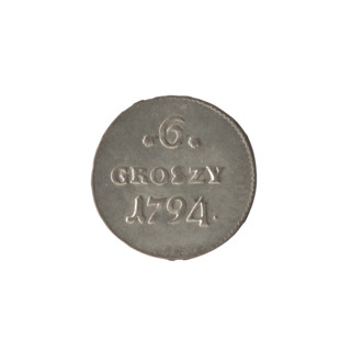 Crown sixer, Stanislaw August Poniatowski (King of Poland; 1732–1798), 1794. Coin