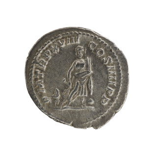 Denarius, Caracalla (188–217 CE). Obverse: ANTONINVS PIVS AVG GERM — head of the emperor with a