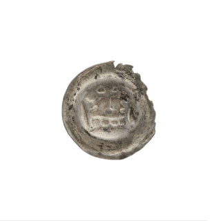 Denarius - bracteate; crown I; crowns; one-sided coin; crosses; Teutonic Knights (Order). Crown