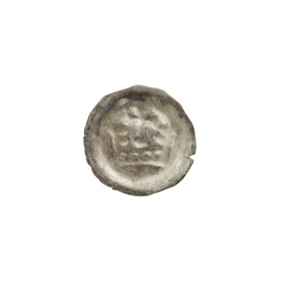 Denarius bracteate, crown I (iconographic); subject: crowns, one-sided coin with crosses;