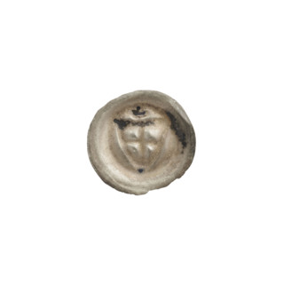 Denarius — bracteate; one-sided coin depicting a triangular shield with a cross whose arms reach