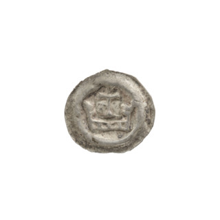 Denarius - bracteate; crown I (iconographic); crowns; one-sided coin; cross; Teutonic Knights