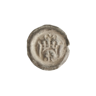 Denarius - bracteate, gate (iconographic). Gate with four rectangular and two triangular openings
