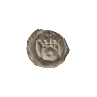 Denarius - bracteate, Richard, Anthony (1841–1894). One-sided coin (bracteate) with AR punch.