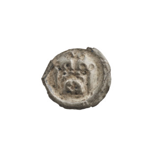 Denarius - bracteate of Richard, Anthony (1841–1894). AR punch; one-sided coin. Design: gate with